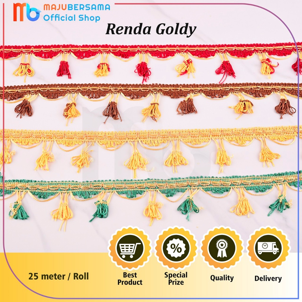 Renda GOLDY/ Lebar 6 cm/Panjang 25 M/HARGA PER ROLL