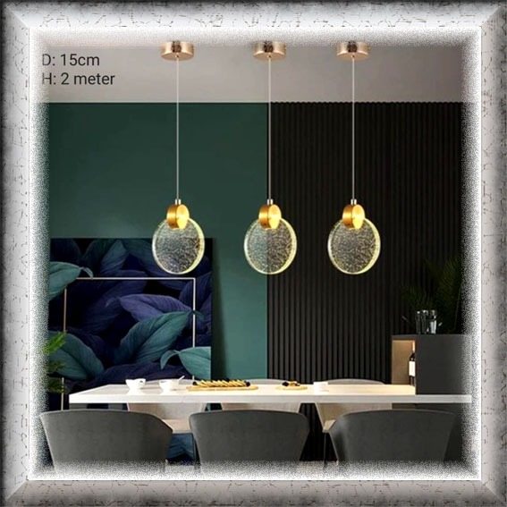 Lampu Hias susun Gantung Nakas Led 3 warna cahaya Putih Kuning Warm white modern minimalis elegan li