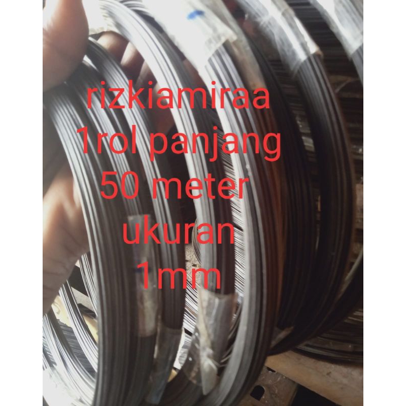 ruji fiber hitam inpor 1mm 1.3mm1.5mm rol 50 meteran