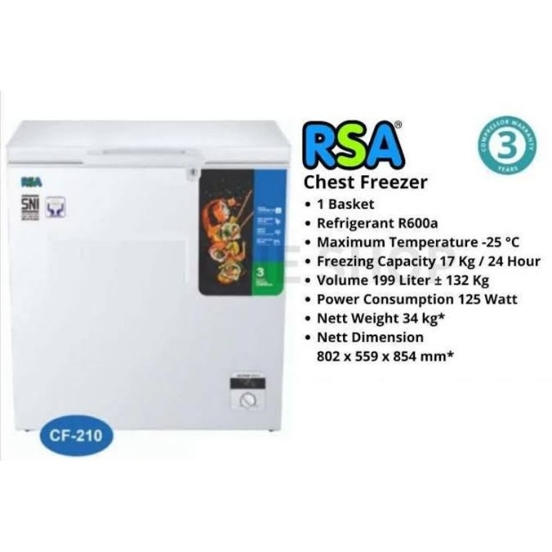 BOX FREEZER RSA 200LITER CHEST FREEZER CF210