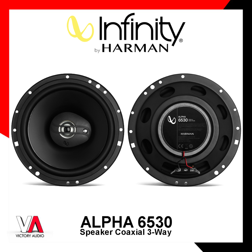 Speaker Coaxial 3-Way Sound System Audio Mobil INFINITY ALPHA 6530 6.5 Inch Mid Bass + Built in Twee