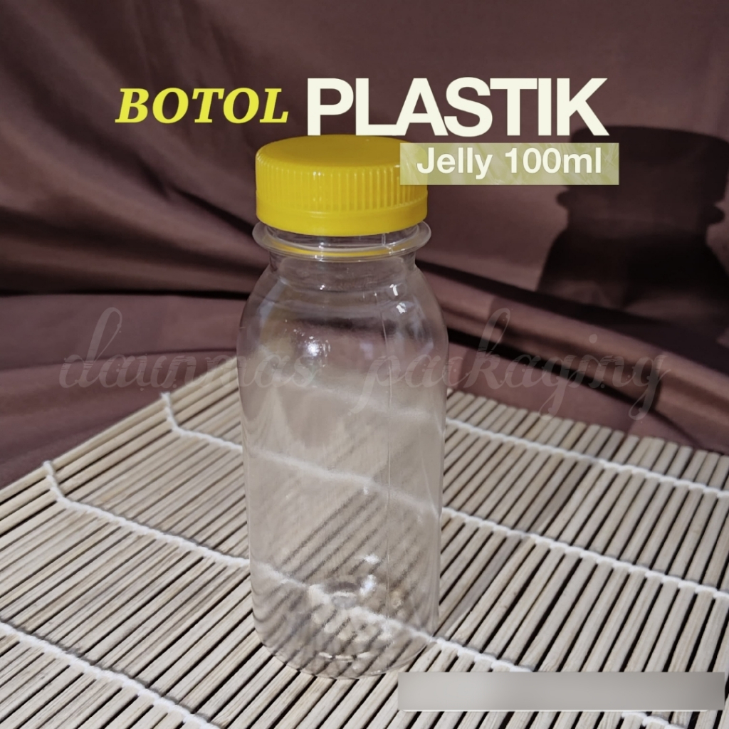 Botol Plastik JELLY 100ml Botol Plastik Bening + TUTUP [INSTAN ONLY]