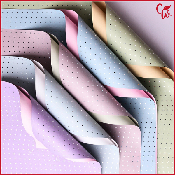 

20 Lembar Flower Wrapping Paper Small Polkadot Cellophane Kertas Buket Polkadot Kecil Bunga Florist KB6031