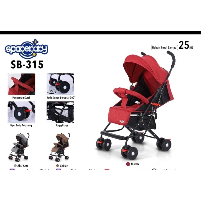 ADY78 (FREE PACKING) Dorongan bayi Stroller SpaceBaby Space Baby SB 315 SB315 / SB 316 SB-316