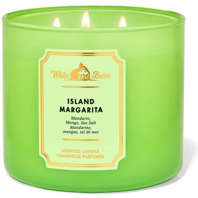 WHITE BARN ISLAND MARGARITA 3-WICK SCENTED CANDLE 411 G PENGHARUM RUANGAN BATH & BODY WORKS BBW