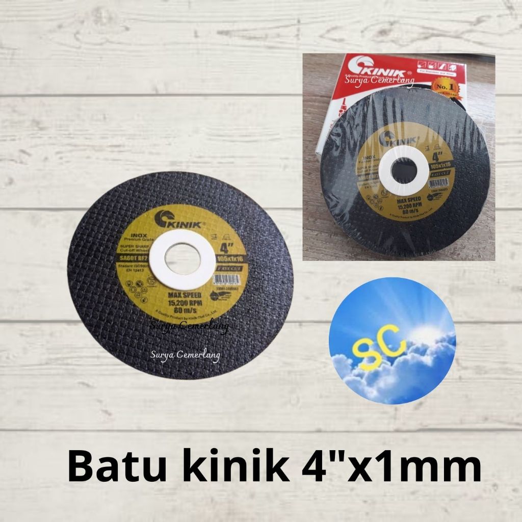 Batu kinik 4"x1mm batu gerinda potong besi stainless steel almunium