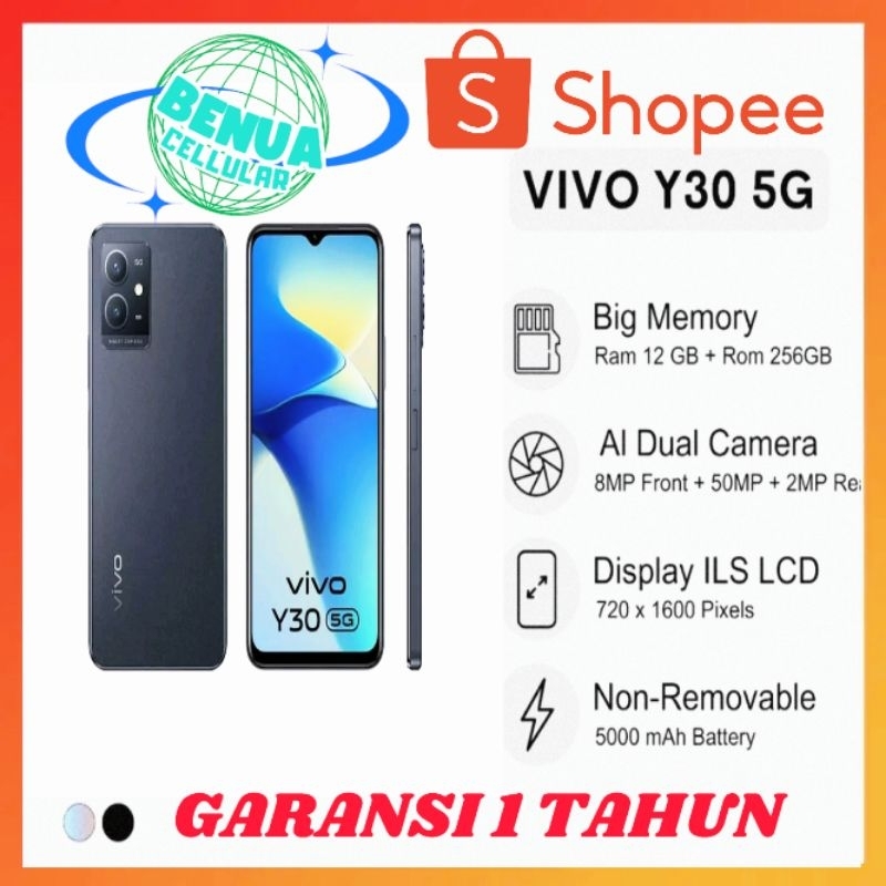 [PROMO] VIVO Y30 [5G] Ram 8+256GB & 12+256GB (Camera 50MP +display 6,51inches + Battery 5000mAh+ Fas