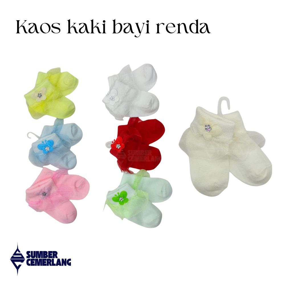 Kaos kaki Bayi Perempuan 0 6 bulan Renda