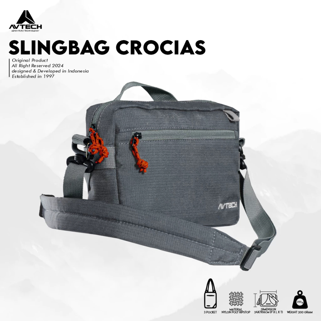 Tas selempang Avtech  CROCIAS - Tas Selempang Pria Wanita - Crossbody - Shoulder Bag - Sling Bag