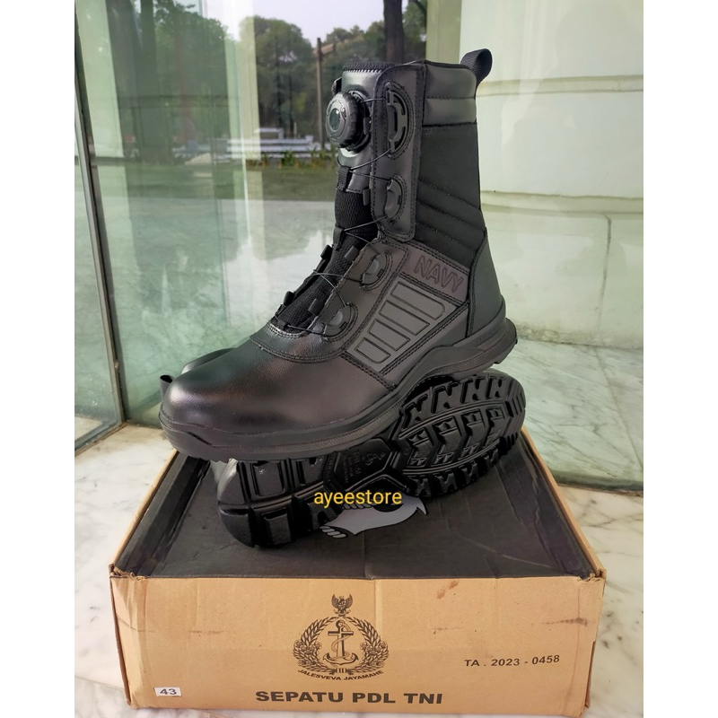 sepatu pdl bocorocco asli jatah TNI AL 2023 original / sepatu pdl tali putar / sepatu pdl tni