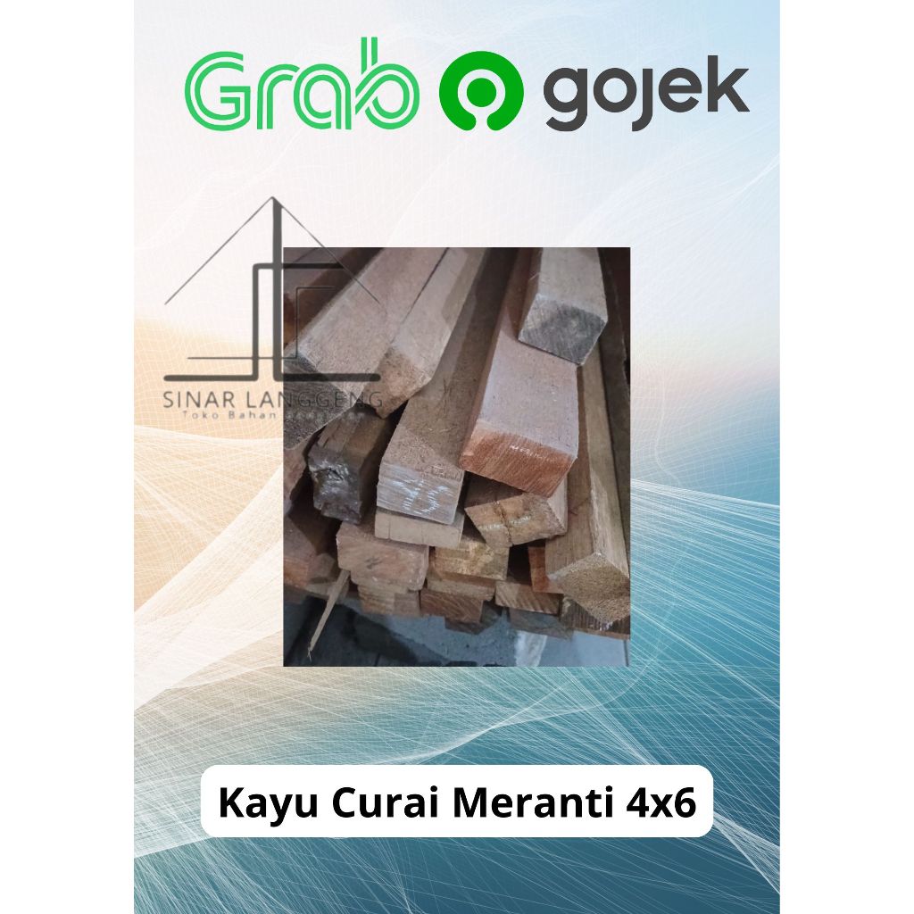 Kayu Usuk Balok Reng / Stik Kayu Kaso Curai Meranti 4x6 Panjang 4 Meter