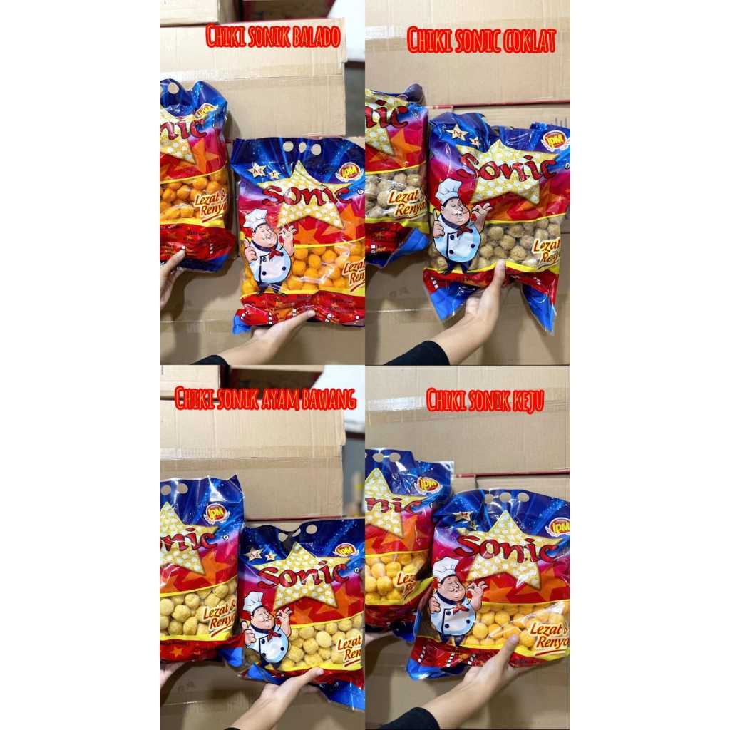 

Chiki Ball Sonic Balado / Ayam Bawang / Keju / Coklat