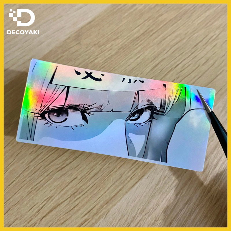 

Sticker Slap Hologram Eyes Anime Japanese Girl Harajuku
