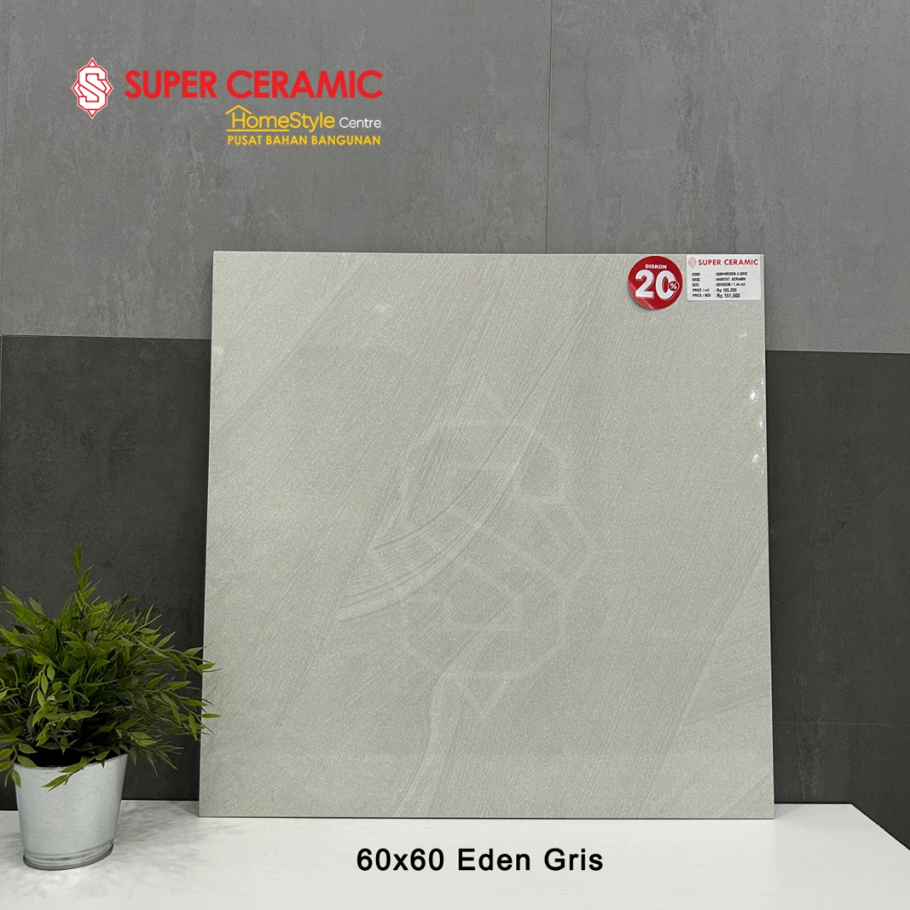 HABITAT 60x60 Keramik Lantai ( isi 4 keping ) -  EDEN X GRIS