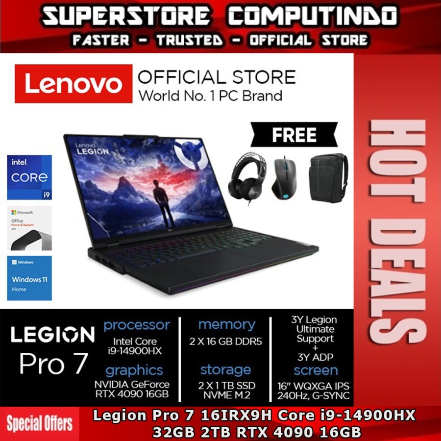 Lenovo Legion Pro 7 16IRX9H Core i9-14900HX 32GB 2TB RTX 4090 16GB