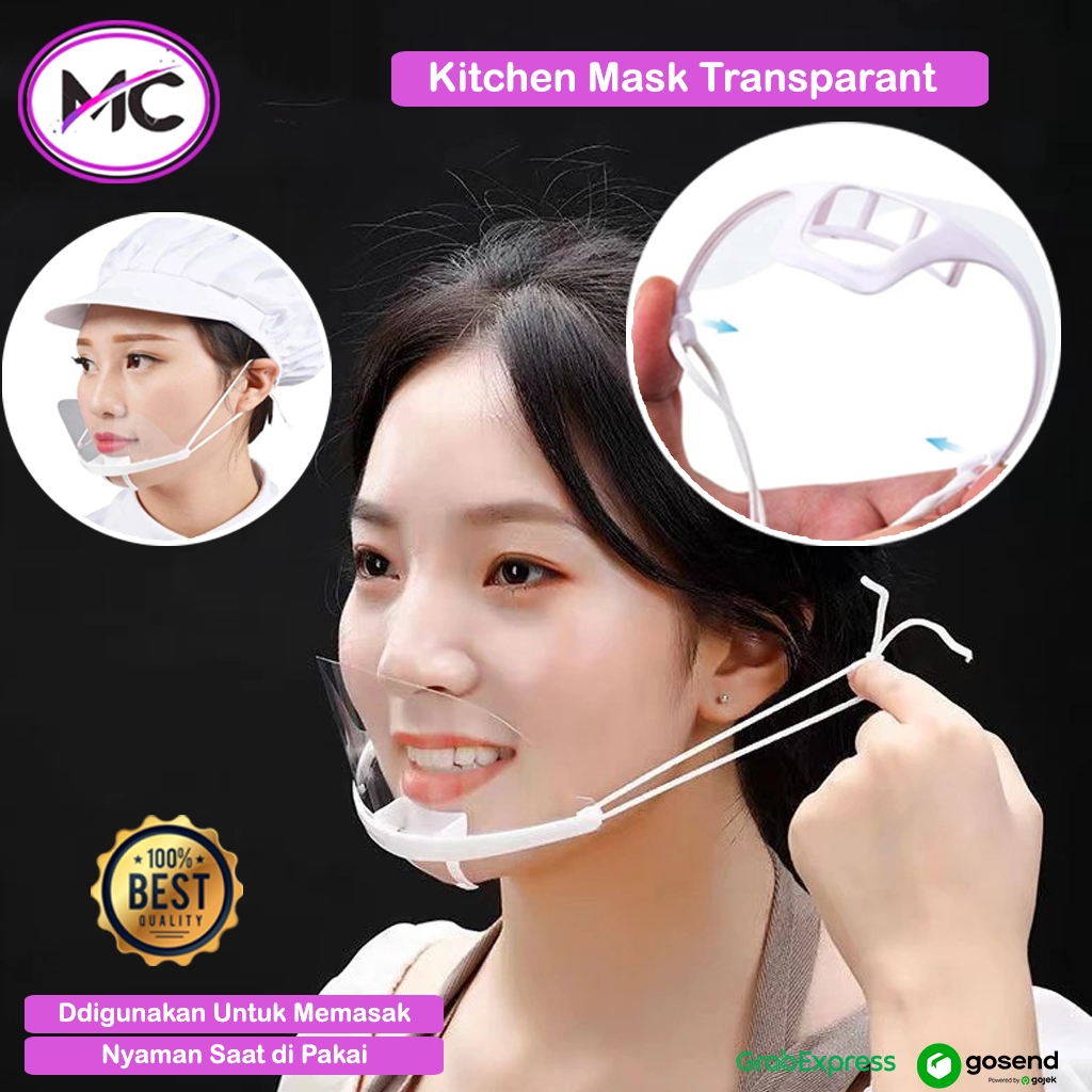 Masker Mulut Transparan Masker Masak untuk Mulut Masker Koki Bening Pelindung Wajah Saat Masak Resto