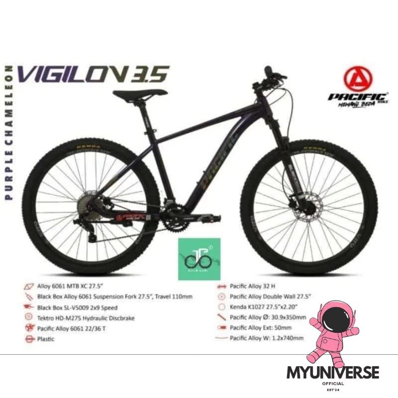 SEPEDA GUNUNG MTB 27.5 INCH PACIFIC VIGILON 3.5 FRAME ALLOY REM HIDROULIC MURAH