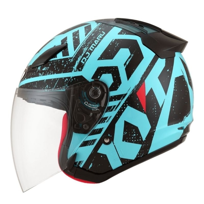 Helm KYT DJ Maru Original #16 Aqua Blue Black