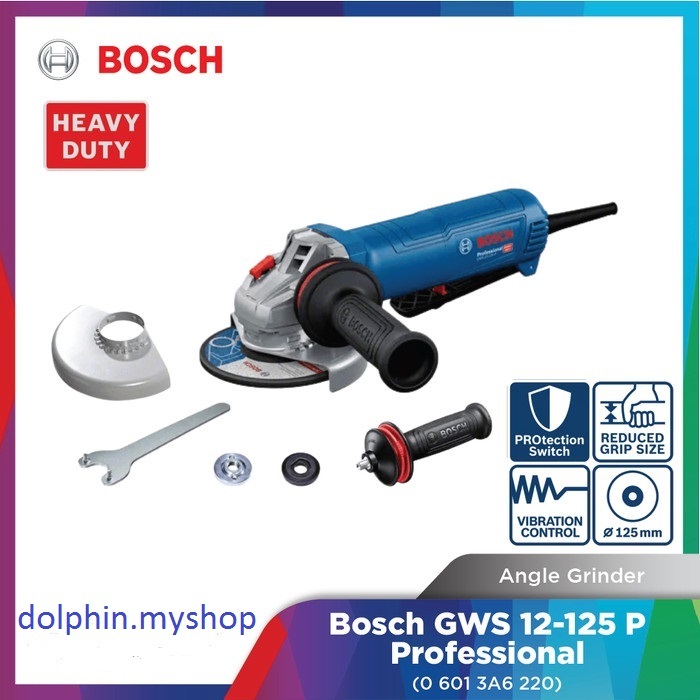 Bosch GWS 12-125 Mesin Gerinda Tangan 5" Angle Grinder dengan Kontrol Kecepatan Variabel