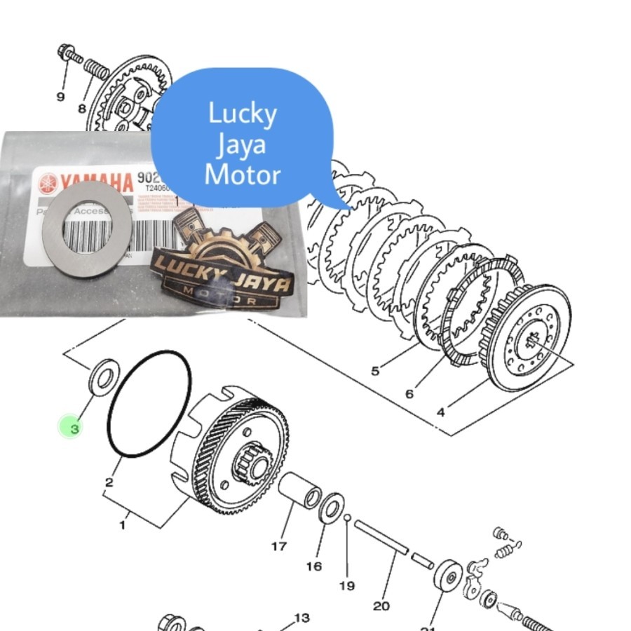 Plat Plate Thrust Ring Rumah Kopling Rx king Rxk Rxking Tipis Made In Japan Original Yamaha 90201-17