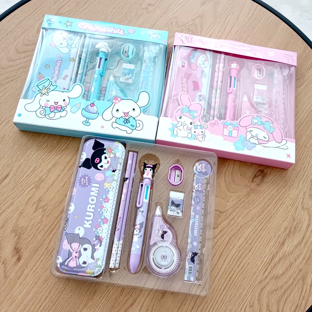 

BB Alat Tulis Stationery Set Cinnamoroll Kuromi Melody Gift Set 8in1 7produk