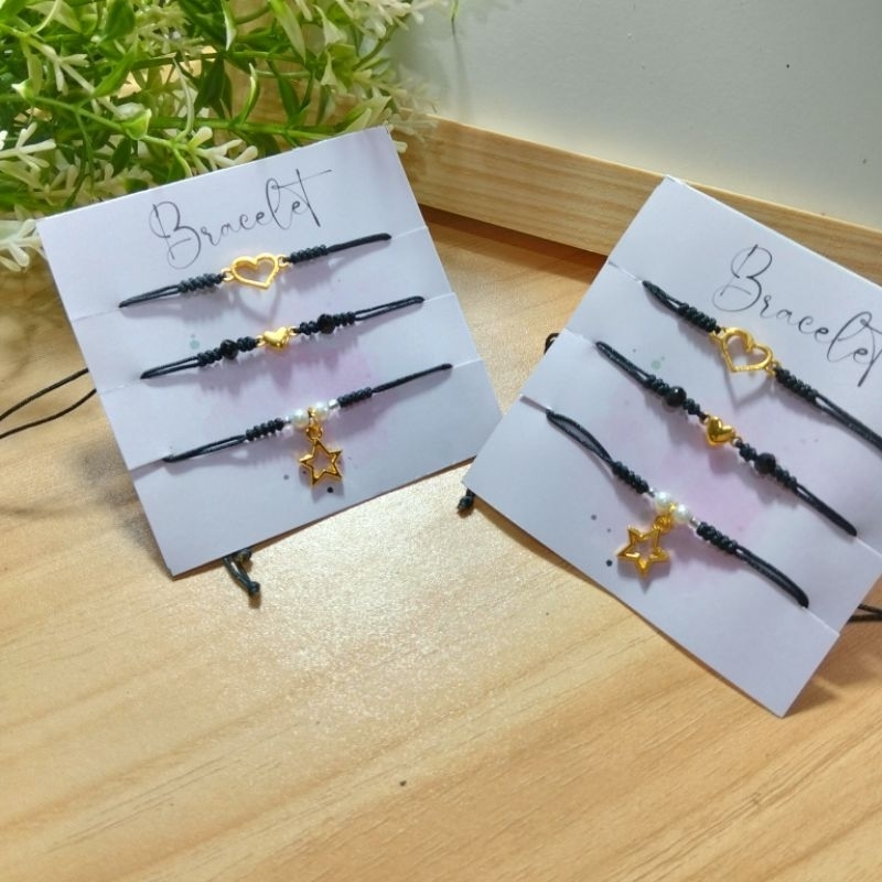 Sepang Gelang Couple/ 3psc Gelang Liontin/ Couple Bracelet/ Gelang Persahabatan Korea Style/ Gelang 