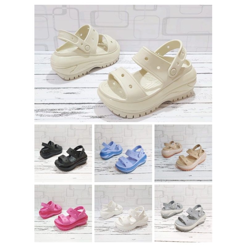Sandal crocs wanita/Sandal crocs mega slide / tinggi insol -+7cm