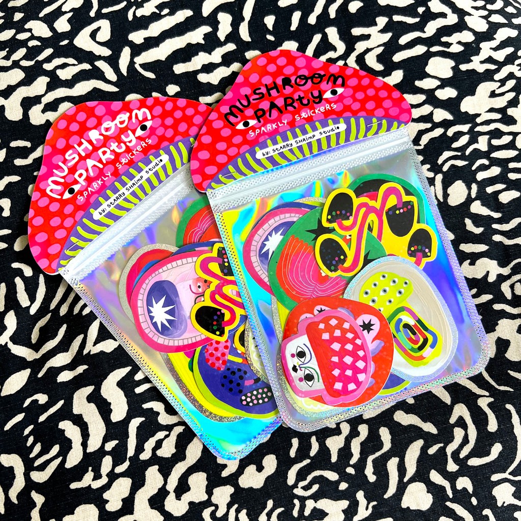 

Mushroom Party Glitter Hologram Sticker Pack