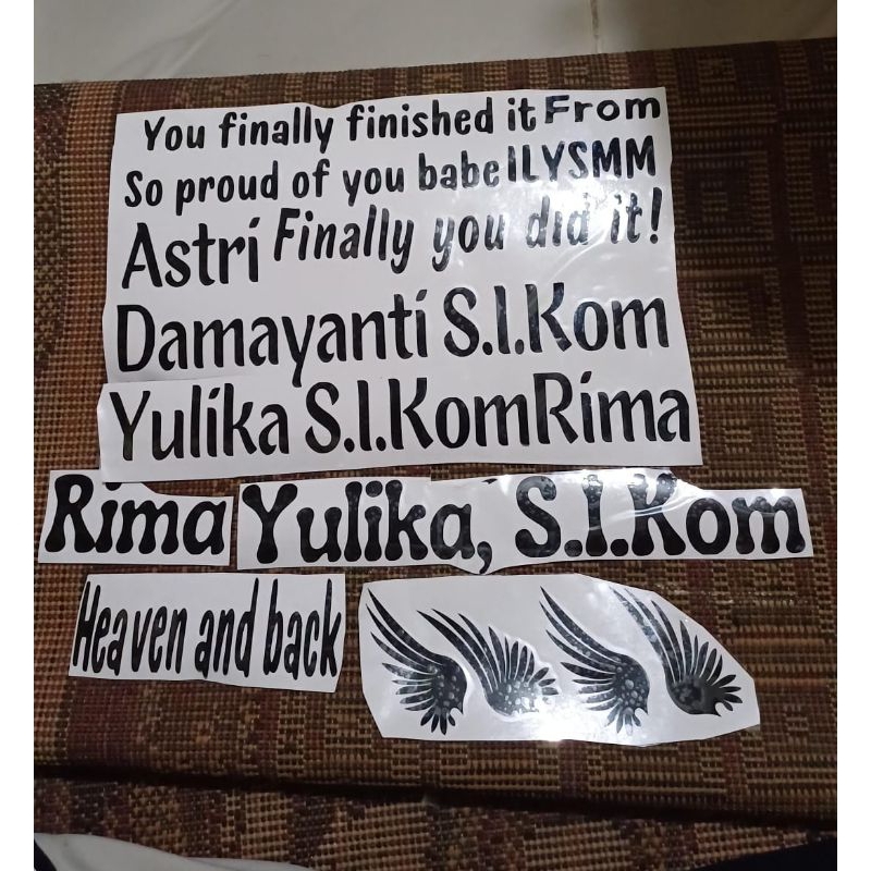 

Stiker nama/ Cutting stiker/ Custom Stiker
