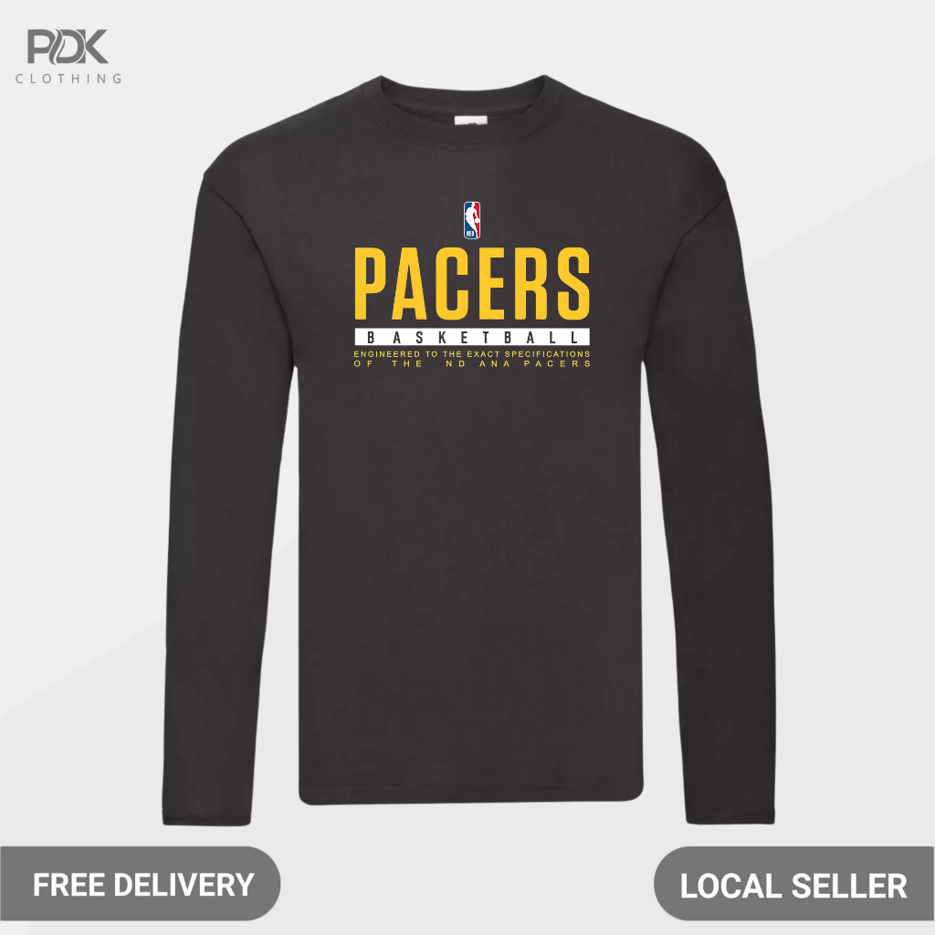 Kaos Pria Baju Lengan Panjang NBA Pacers Basketball