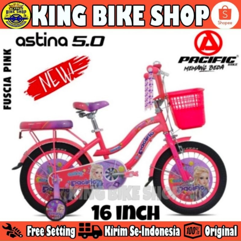 Sepeda Anak Perempuan PACIFIC ASTINA 5.0 Uk 16 Inch Keranjang