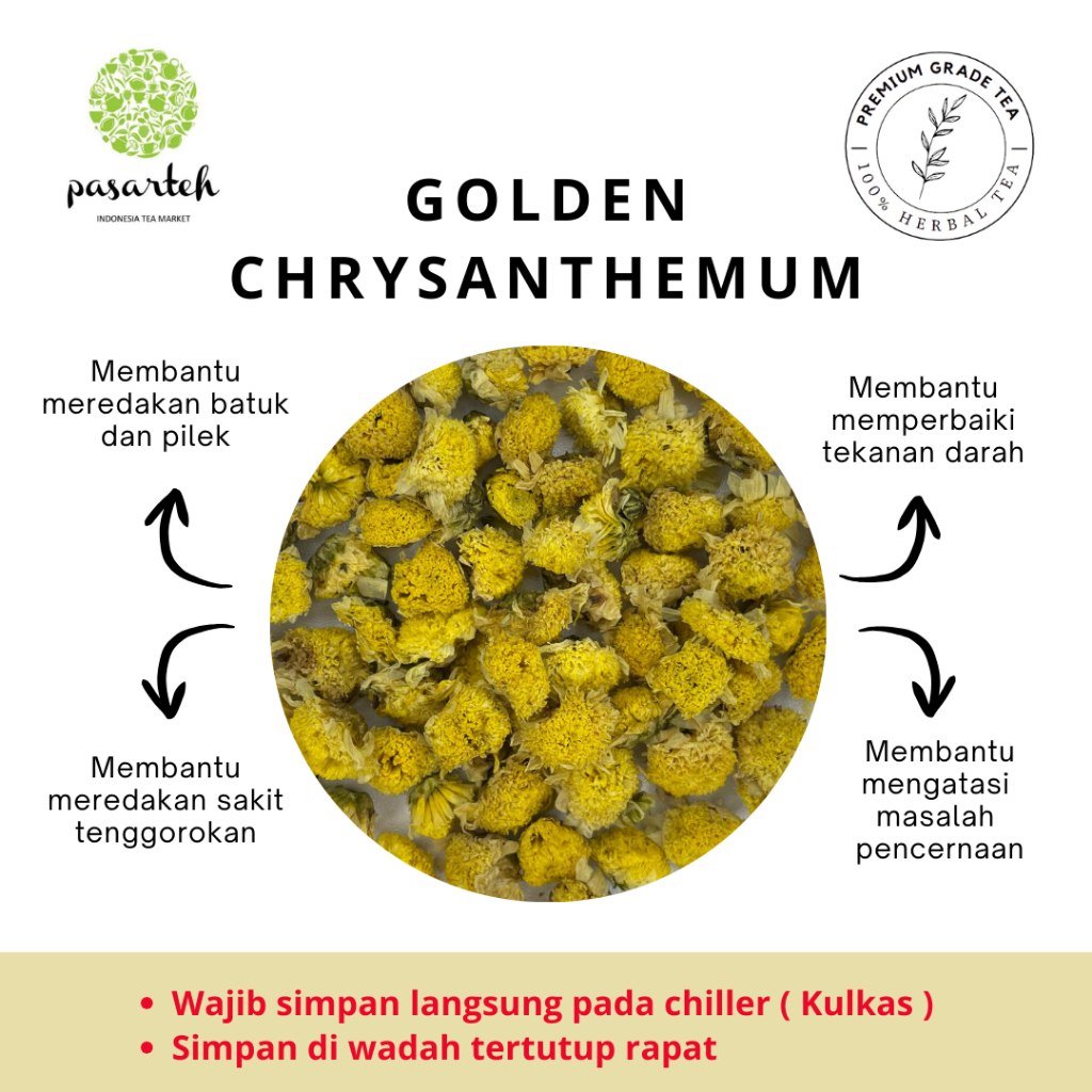 

[Pasarteh] Golden Chrysanthemum I Tisane I Teh Krisan I Teh Herbal I Bunga Krisan I Krisan Kering