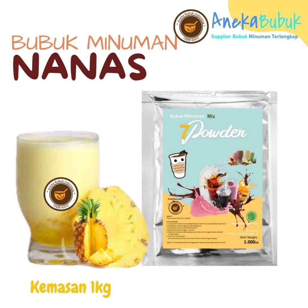 

BUBUK MINUMAN NANAS 1KG - BUBUK RASA BUAH NANAS 1KG