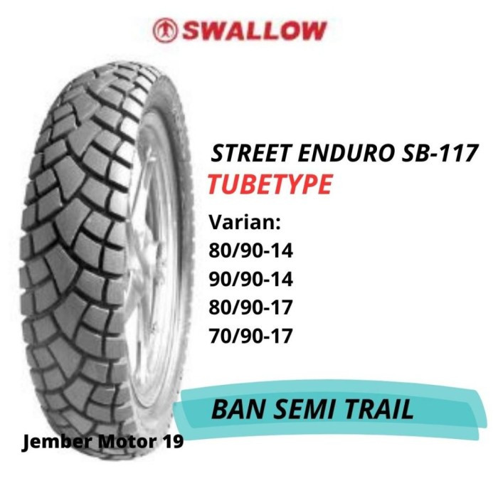 Ban Swallow Street Enduro Tubetype (TT) Ring 14, Beat Vario 110/125/160 Mio, xride, gear [COD} Garan