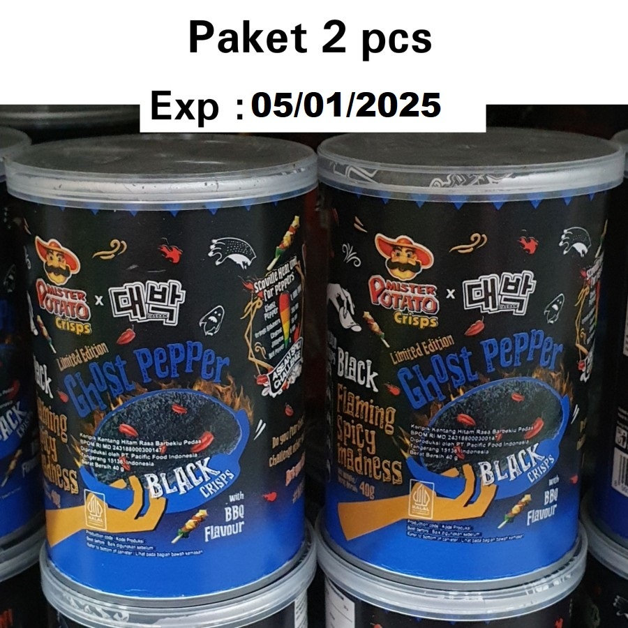 

PAKET 2 PCS Mister Potato Snack Crisps Ghost Pepper 40g BBQ Flavour