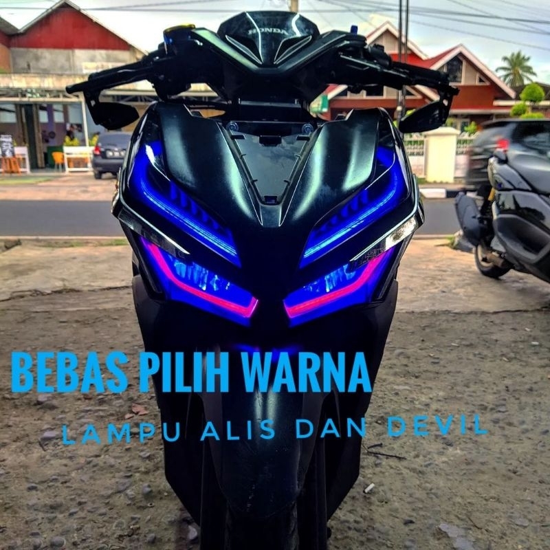PAKET LAMPU ALIS VARIO 125/150 LED NEW BONUS DEVIL/DEMON paket tinggal pasang