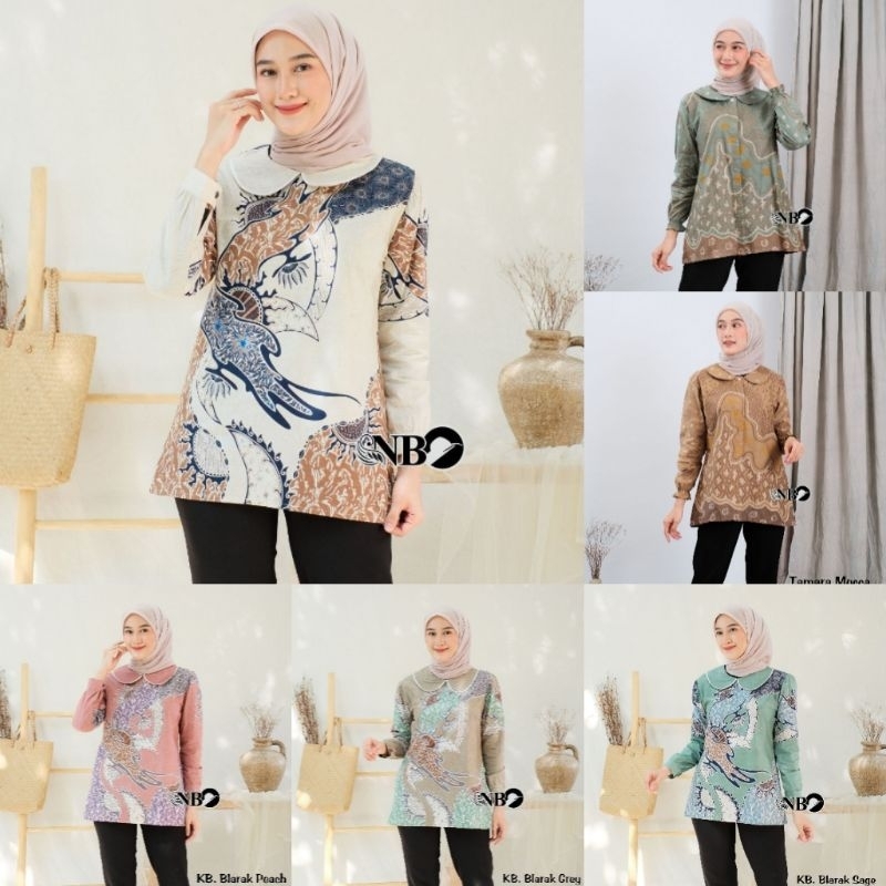 BAJU BATIK WANITA MODERN | BAJU BATIK KANTOR WANITA Blouse Batik Bahan Katun Basic