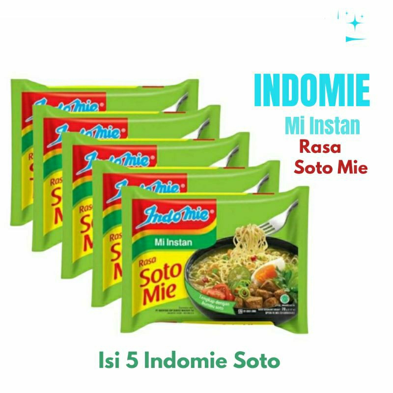 

INDOMIE Rasa SOTO Mie A+++) 5 Bungkus