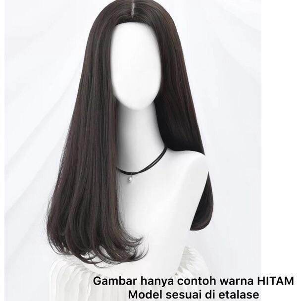 Harga Diskon Wig rambut model belah dua sebahu 4 CM