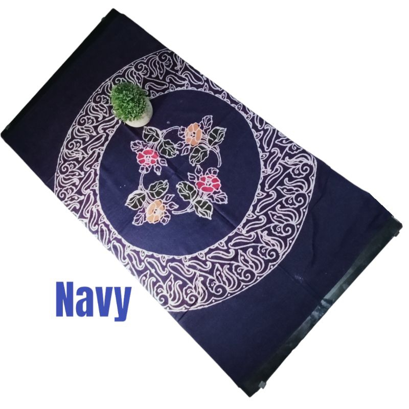 Taplak Meja Batik Cap Asli Motif Bunga Bundar Taplak Meja Guru Taplak Meja Tamu Persegi empat Katun