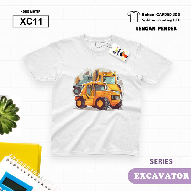 KAOS ANAK MOTIF EXCAVATOR SERIES