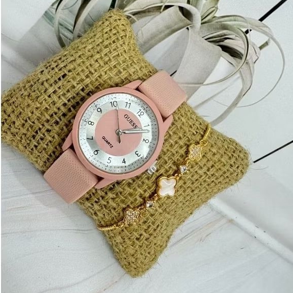 Jam Tangan Wanita Free Gelang titanium Mewah Cantik elegan terbaru