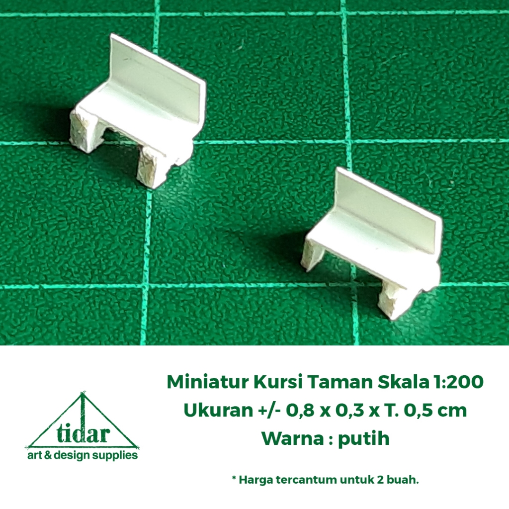 MH - Miniatur Maket Kursi Taman Skala 1:200 - Bangku Minimalis Warna Putih
