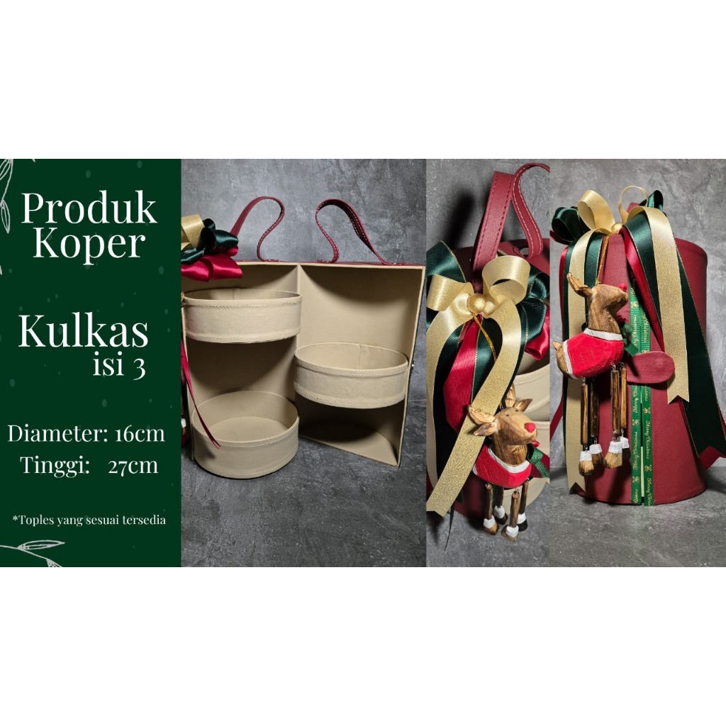 

Kulkas Isi 3 Toples / Kulkas Hampers Natal (Pita Include, Toples Tidak Termasuk) / Box hampers kue kering / Box toples