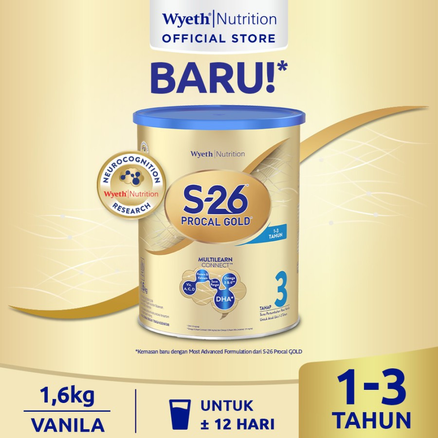 Susu S26 Procal Gold 1600 gr / Procal Gold Tahap 3 kemasan 1.6 kg