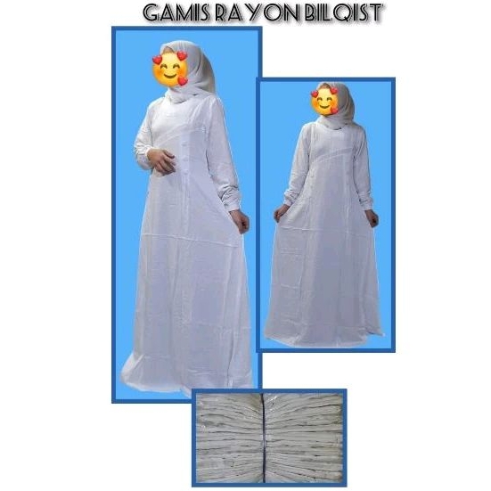 Gamis Rayon Twill Khusus Putih
