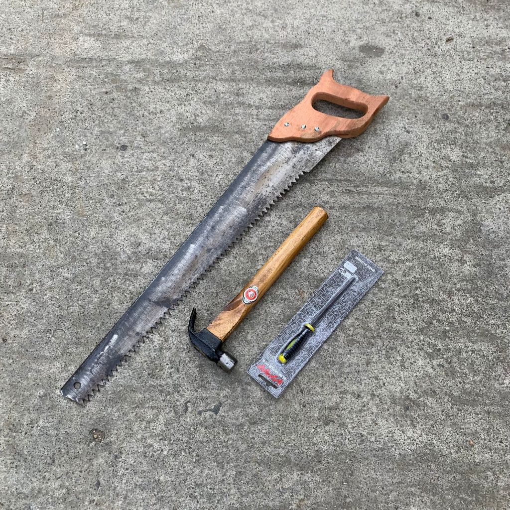 Gergaji Panjang 70 Cm Baja Selendang Asli , Kikir Dan Palu Kambing - Gergaji Potong Free Kikir - Ger