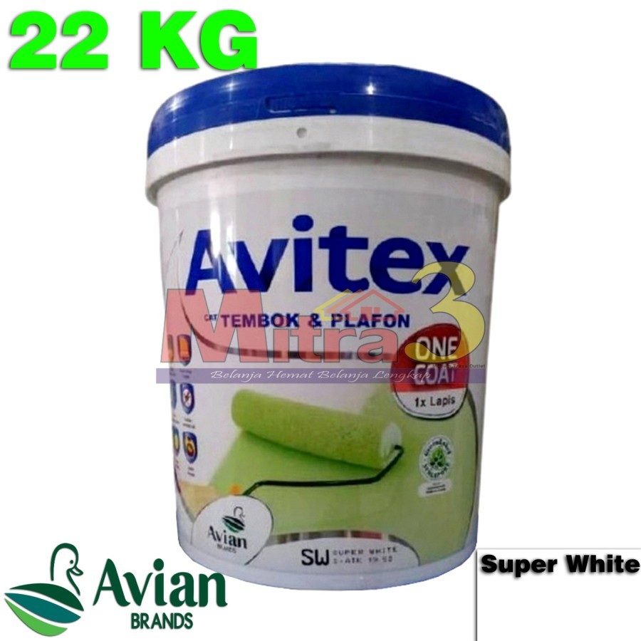 Avitex ONE COAT Cat Tembok & Plafon 22 KG / Cat Dinding Interior 22KG