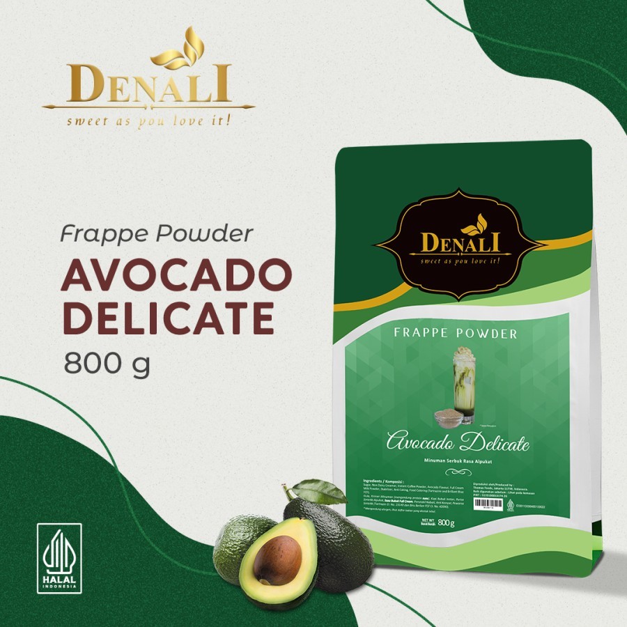 

Powder DENALI Rasa DELICATE AVOCADO 800 Gram Bubuk Minuman Frappe Alpukat Kualitas Premium