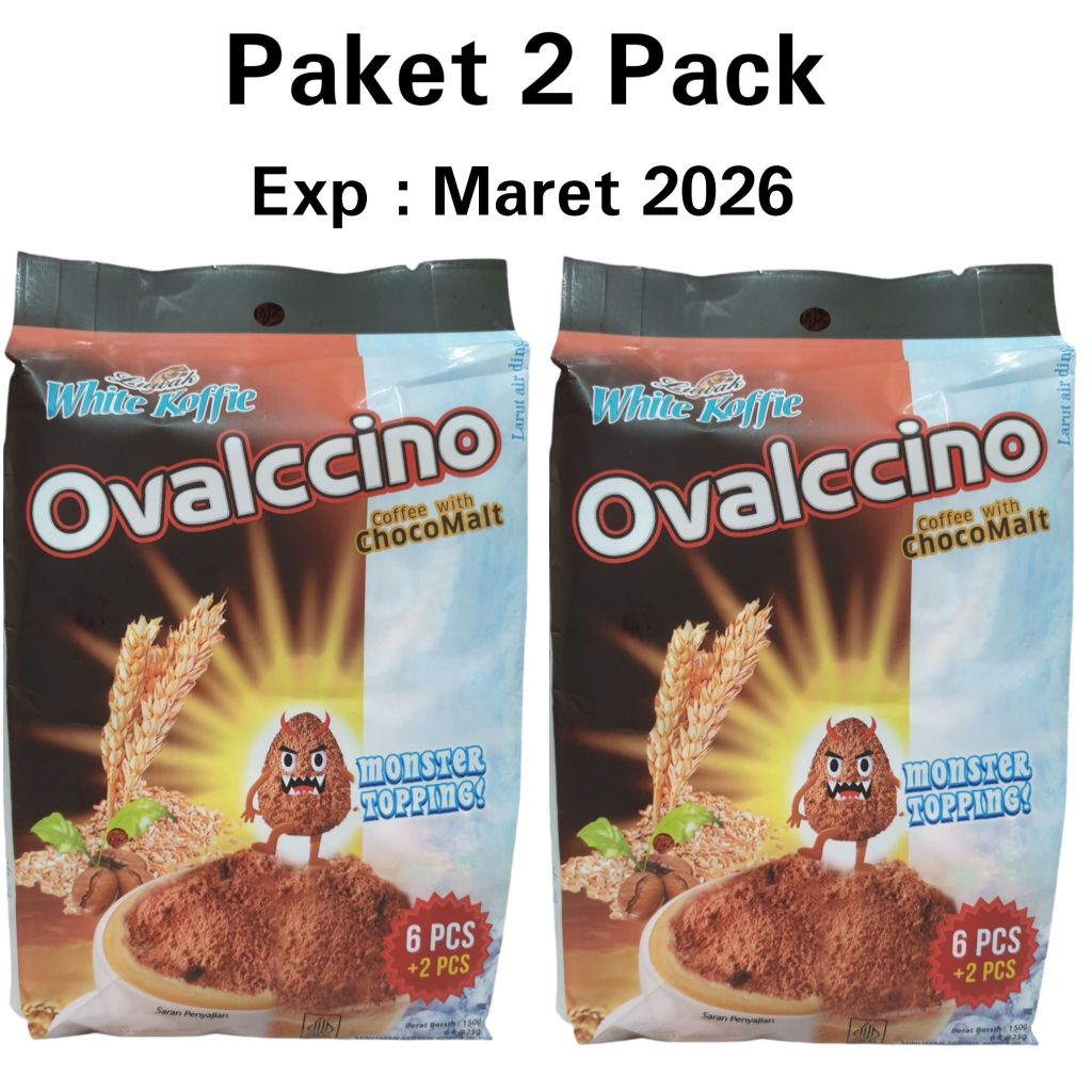 

PAKET 2 PACK OVALCCINO Luwak White Koffie Kopi 3 in 1 With Chocomalt